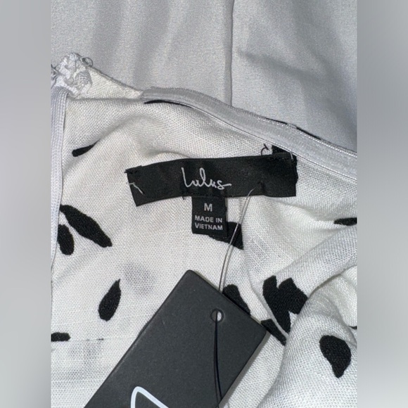 Lulus So Stylish White Abstract Print Tie-Front Strapless Midi Dress NWT - Picture 5 of 6